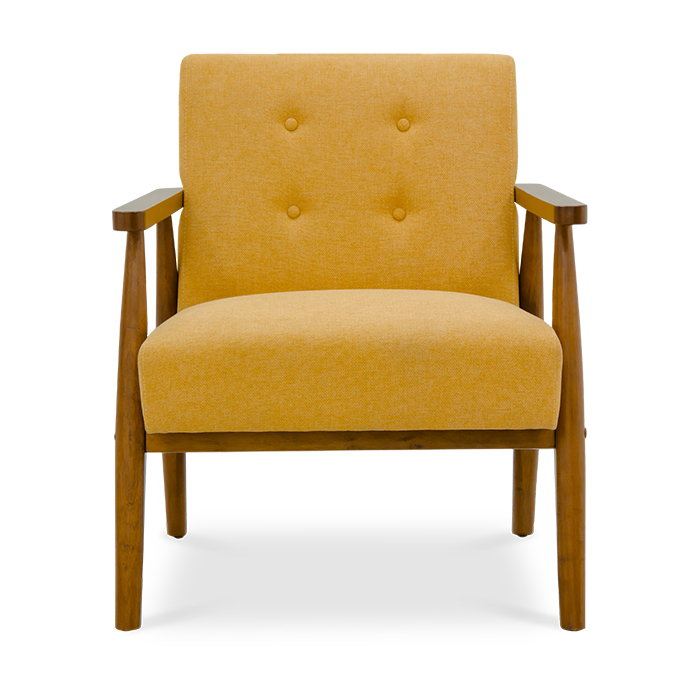 Sillon Tela Amarillo/nogal Cincuenta Y Siete | Sillones y Ottomanes | salas